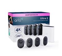 Arlo Ultra 2 4K avec Smarthub, Camera video surveillance WiFi exterieure sans fil, Vision nocturne couleur, Detecteur de mouvement, Compatible Alexa, Essai Arlo Secure inclus, 4 Caméras blanc