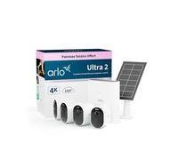 Arlo Ultra 2 4K avec SmartHub plus Panneau Solaire Offert, Camera Video Surveillance WiFi Exterieures Sans Fil, Vision Nocturne Couleur, Compatible Alexa, Essai Arlo Secure Inclus, Pack de 4 Cameras