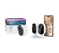 Arlo Ultra 2 4K Plus Caméras intérieure (2), Caméra Video Surveillance WiFi Exterieure sans Fil, Vision Nocturne Couleur, Compatible Alexa, Essai Secure Inclus, 1 Caméra Blanche