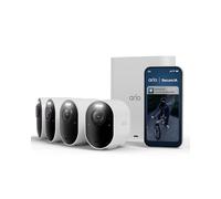 Arlo Ultra 3 Caméra de Surveillance WiFi Extérieure sans Fil 4K UHD, Détection IA, Vision Nocturne Couleur, Audio bidirectionnel, Compatible avec Alexa, Essai Secure Inclus, 4 Caméras + Smarthub