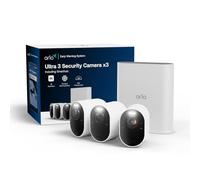 Arlo Caméra Ultra 3 4K avec Smarthub - Extérieure Wi‑Fi, IA, Vision nocturne couleur - 3 caméras