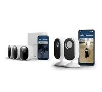 Arlo Ultra 3 et Indoor, Caméra de Surveillance WiFi Extérieure sans Fil 4K, Détection par IA, Vision Nocturne Couleur, Compatible avec Alexa, Essai Secure Inclus, 5 Caméras + Smarthub