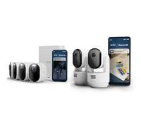 Arlo Ultra 3 et Indoor PTZ, Caméra de Surveillance WiFi Extérieure sans Fil 4K, Détection par IA, Vision Nocturne Couleur, Compatible avec Alexa, Essai Secure Inclus, 6 Caméras + Smarthub