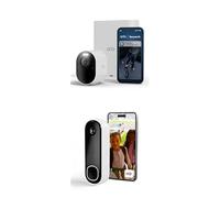 Arlo Ultra 3 et Sonnette, Caméra de Surveillance WiFi Extérieure sans Fil 4K, Détection par IA, Vision Nocturne Couleur, Compatible avec Alexa, Essai Secure Inclus, 2 Caméras + Smarthub