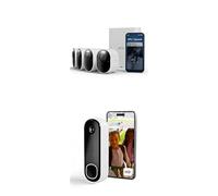 Arlo Ultra 3 et Sonnette, Caméra de Surveillance WiFi Extérieure sans Fil 4K, Détection par IA, Vision Nocturne Couleur, Compatible avec Alexa, Essai Secure Inclus, 5 Caméras + Smarthub