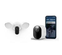 Arlo Ultra 3 + Floodlight, Caméra de Surveillance WiFi Extérieure sans Fil 4K, Détection par IA, Vision Nocturne Couleur, Audio bidirectionnel, Compatible avec Alexa, Essai Secure Inclus