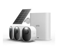 Arlo Caméra Ultra 3 4K avec Smarthub - Extérieure Wi‑Fi, IA, Vision nocturne couleur - 3 caméras