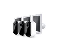Arlo VMK3350-100EUS Caméra de sécurité extérieure WiFi 2K Essential 2, Lot de 3 caméras et 3 panneaux solaires, Blanc
