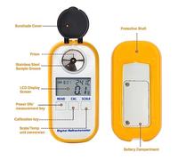 arlote Instrument de Mesure DR301 Réfractomètre Numérique Portable à Miel Réfractomètre Numérique 4 en 1 /Eau/Be'/Testeur de Réfraction