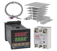 arlote Régulateur de Température PID -C100 Kit de Thermostat Haute Tension 100ACV à 240ACV+Relais SSR 40DA+ Sonde K