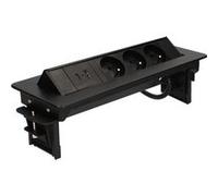 Arlux Lighting Bloc prises pivotant 3 Prises + ports 1 USB - 1 USB C - Noir Noir