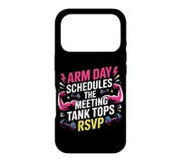 Arm Day schedules The Meeting; Tank Tops RSVP. Arm Day Coque pour iPhone 17 Pro