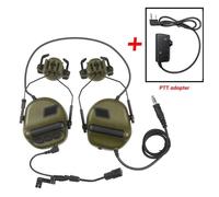 ARM NEXT F20-Casque DulMédiateur set et ensemble d'adaptateurs PTT,adapté à la communication radio Baofeng,dégagement de bruit de prise de vue - Type Green With PTT