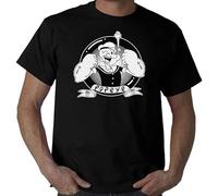 Arm Wrestling The Sailor Man Popeye Vintage Tshirt T-Shirt Men's Uomo T Shirt Workout Black XXL