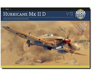 Arma Hobby Kit de modèle d'assemblage fabriqué en plastique Hurricane Mk II D (70062) en échelle 1/72