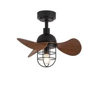 ARMAAN Douille De Ventilateur Plafond À Visser Avec Télécommande E27 E26, Petit Ventilateur Pour Chambre, Style Campagnard Ou Industriel, Pour Buanderie Couloir Hall D'entrée, 6 Vitesses,Brown-1PC