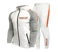 ARMAAN Ensemble survêtement homme, sweat à capuche zippé et pantalon à cordon pour Resident, ensemble 2 pièces à manches longues pour Evil, tenue sport décontractée pour Umbrella,White-3x_l