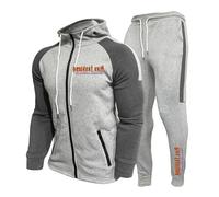 ARMAAN Ensemble survêtement homme, sweat à capuche zippé et pantalon à cordon pour Resident, ensemble 2 pièces à manches longues pour Evil, tenue sport décontractée pour Umbrella,Grey-l