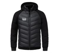 ARMAAN Hoodie À Zip Complet Isolé Homme, Manteau Parka En Coton Épais Pour Walking Dead, Veste Puffer Antivent Et Patchwork, Pour L'Automne-Hiver, Ski, Randonnée Et Activités Extérieures,Black-s