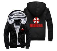 ARMAAN Hoodie Homme avec Fermeture Éclair pour Resident, Sweat à Capuche à Manches Longues à Evil, Manteaux d'Hiver Chauds de Umbrella, Vestes en Fleece Patchwork Doublées,Color D-l