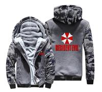 ARMAAN Hoodie Homme avec Fermeture Éclair pour Resident, Sweat à Capuche à Manches Longues à Evil, Manteaux d'Hiver Chauds de Umbrella, Vestes en Fleece Patchwork Doublées,Color A-4x_l