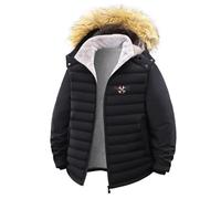 ARMAAN Manteau D'Hiver Homme Pour Resident, Parka Coupe-Vent Avec Capuche Détachable En Fleece, Veste Casual Et Sportive À Evil, Manteau Neige Thermique Activités Extérieures Pour Umbrella,Black-xx_l