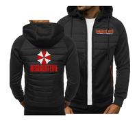 ARMAAN Manteau Homme Doudoune Pour Resident, Veste Active Corps Pour Evil, Cardigan À Capuche Hiver De Plein Air Coupe-Vent Avec Poches Zippées De Umbrella,Black2-x_l