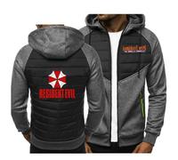ARMAAN Manteau Homme Doudoune Pour Resident, Veste Active Corps Pour Evil, Cardigan À Capuche Hiver De Plein Air Coupe-Vent Avec Poches Zippées De Umbrella,Grey3-m