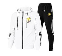 ARMAAN Survêtement décontracté homme 2 pièces, sweat à capuche zippé à manches longues pour FAIRY TAIL, survêtement jogging avec poche, veste confortable l'automne et l'hiver,White-s