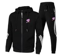 ARMAAN Survêtement décontracté homme 2 pièces, sweat à capuche zippé à manches longues pour FAIRY TAIL, survêtement jogging avec poche, veste confortable l'automne et l'hiver,Black-xx_l