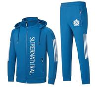 ARMAAN Survêtement homme, ensemble 2 pièces, sweat à capuche zippé, pantalon de jogging, manches longues, sweat à capuche, tenue de sport pour Supernatural, mode automne-hiver,Blue1-4x_l