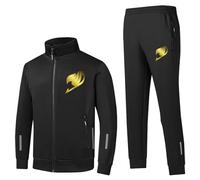 ARMAAN Survêtement homme, veste à capuche zippée pour FAIRY TAIL, haut de jogging, pantalon, sweat-shirt avec poches, haut à manches longues pour course à pied et gym,Black2-x_l