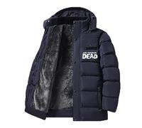ARMAAN Veste D’Hiver Outdoor Homme Avec Doublure Polaire Et Capuche Amovible Pour Walking Dead, Manteau Chaud Coupe-Vent Matelassé Pour Randonnée, Escalade Et Activités Neige,Blue-5x_l