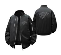 ARMAAN Veste légère pour hommes, Bomber Jacket pour STARK, Veste sportive élégante avec poches, Veste extérieure imperméable à zip complet, Coupe-vent, Veste de randonnée cargo,Black-l