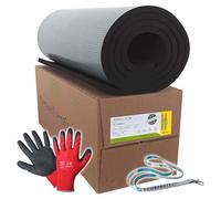 Armacell ArmaFlex HOME Plaque en caoutchouc autocollante + gants + cordon Scorprotect® (noir, épaisseur d'isolation 25 mm, 1000 x 4000 mm)