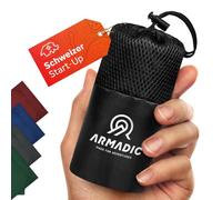 Armadic Sac de Couchage en Microfibre (230g) - Ultra léger, Petit et Fin. Sac de Couchage de Voyage, Couchage, Incrustation I Idéal pour Les randonnées, Les auberges et Les cabanes de Montagne