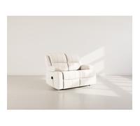 Armand - Canapé 2 places relax électrique en velours côtelé - Beige