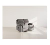 Armand - Canapé 2 places relax électrique en velours côtelé - Gris