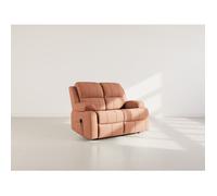 Armand - Canapé 2 places relax électrique en velours côtelé - Terracotta