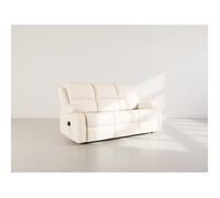 Armand - Canapé 3 places relax électrique en simili - Beige