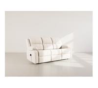 Armand - Canapé 3 places relax électrique en velours côtelé - Beige