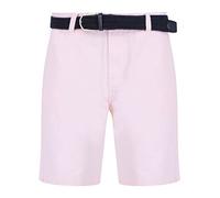 Armando Cotton Chino Shorts with Woven Belt in Pink Oxford - Tokyo Laundry - L