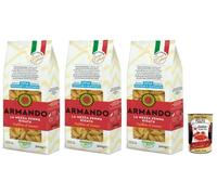 Armando La Mezza Penna Rigata Pâtes tirées en bronze 100 % pâtes italiennes 500 g + boîte de 400 g