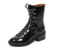Armani - Bottines en cuir pour femmes - Femme - Chaussures - Noir - Taille: 37 1/2 EU