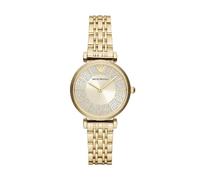 ARMANI Emporio Montre à Deux Aiguilles, en Acier Inoxydable, doré, pour Femme, AR11608
