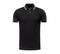 Armani Exchange Double Stripe Polo, Noir (Black), Large Homme