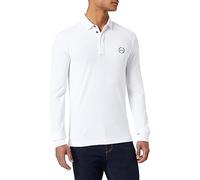 Armani Exchange Polo piqué à Manches Longues, Blanc, XX-Large Homme