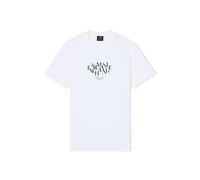 Armani Exchange 3D Printed Front Logo Plain T-Shirt, Blanc cassé, L Hommes