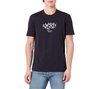 Armani Exchange 3D Printed Front Logo Plain T-Shirt, Bleu foncé, XXL Hommes
