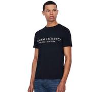 Armani Exchange T- Shirt à Manches Courtes et col Rond avec Logo Milan New York, Bleu Marine, L Homme
